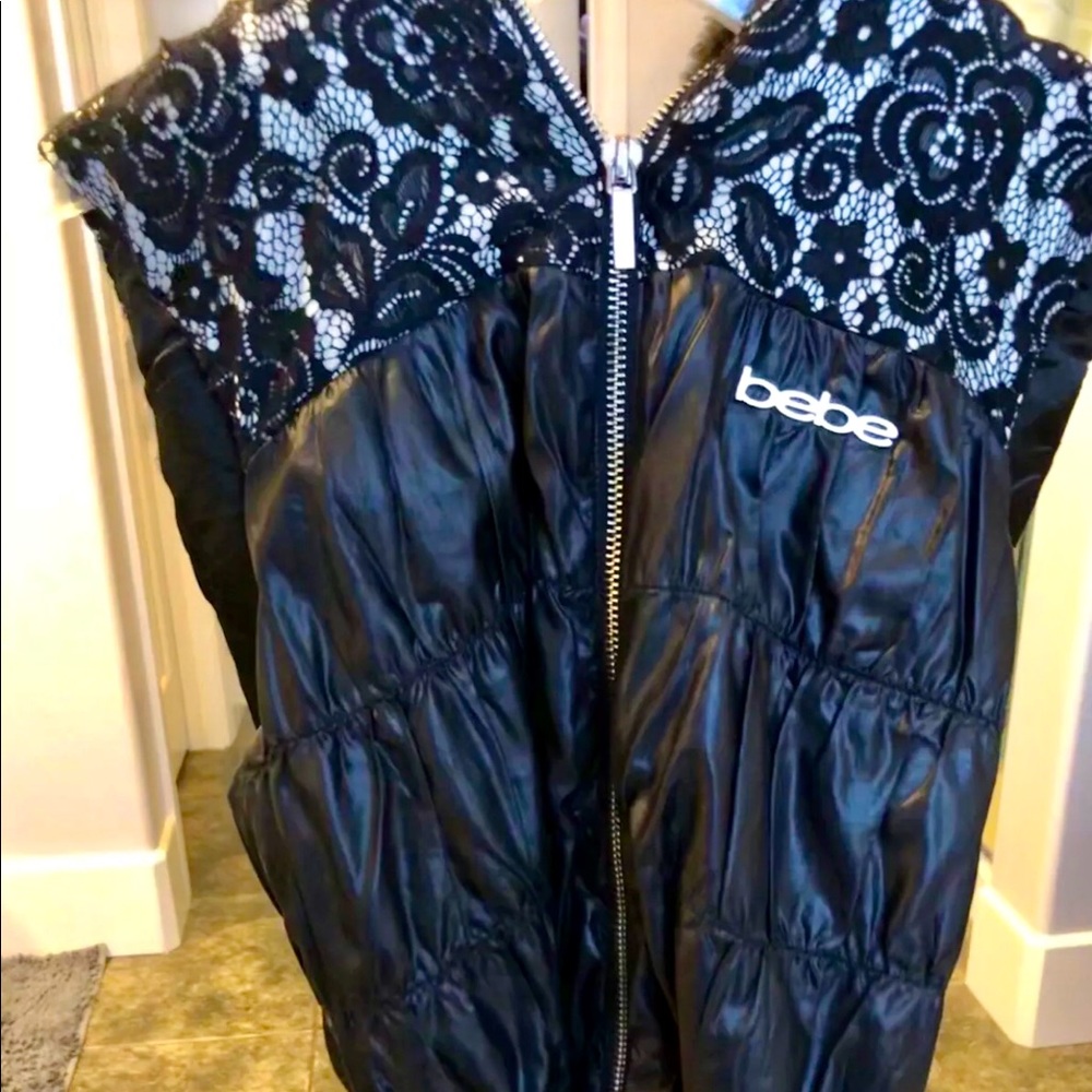 Bebe Lace Puffer Vest - XS